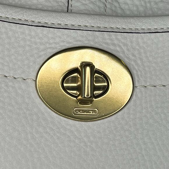 Coach Ergo Legacy Pebbled Cream White Leather XL Travel Tote Bag Satchel 11640 - Picture 6 of 9
